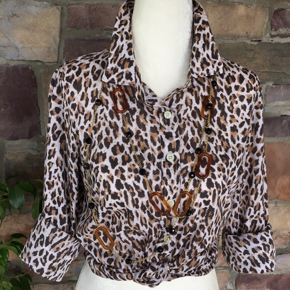 J. Crew The Perfect Shirt Animal Print Size Xs - Picture 7 of 7